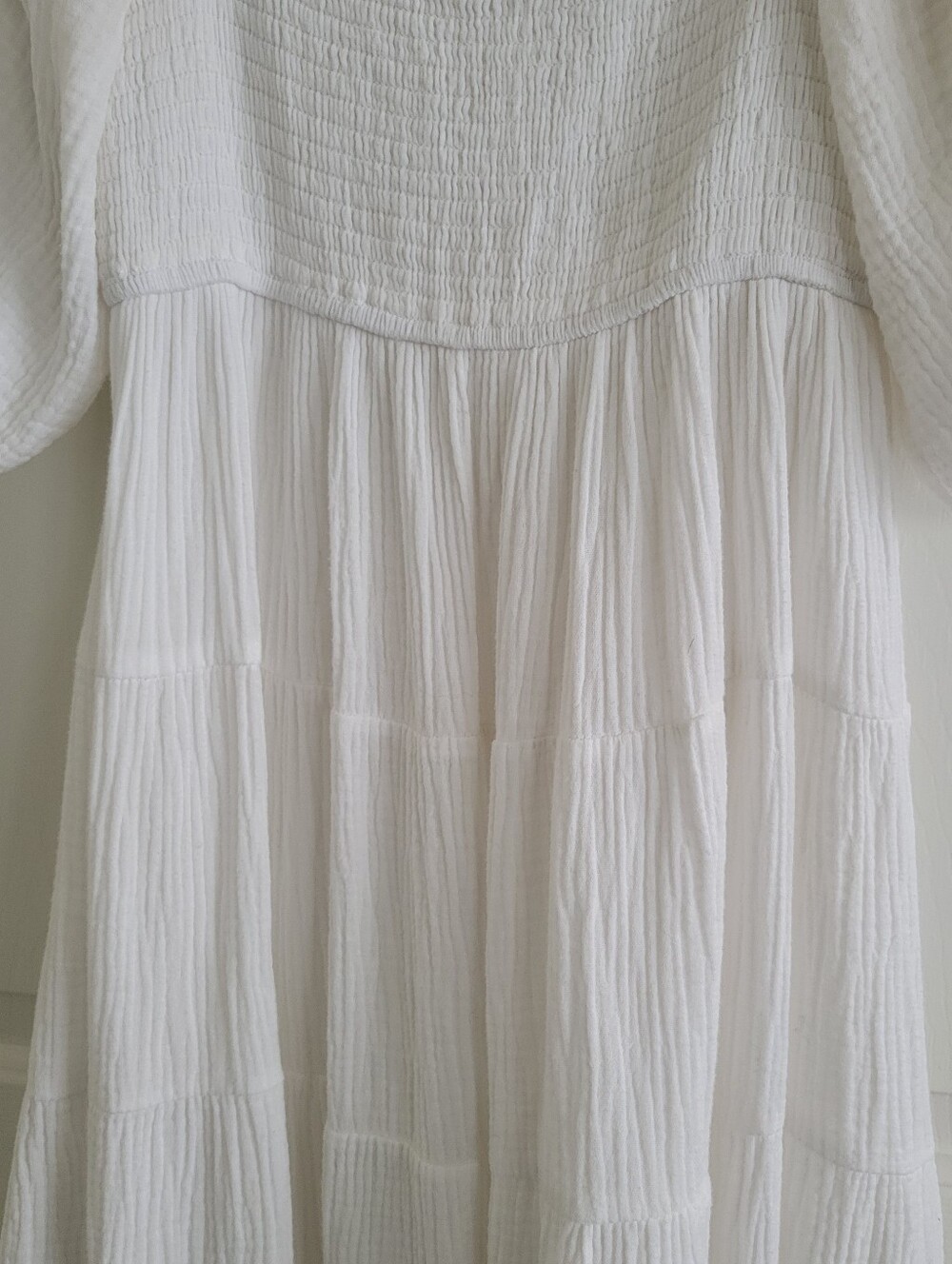 White Gauze 4-Tiered Dress - Picture 3 of 7